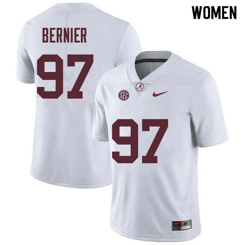 Alabama Crimson Tide Women's Mike Bernier #97 White NCAA Nike Authentic Stitched College Football Jersey IA16P57VC